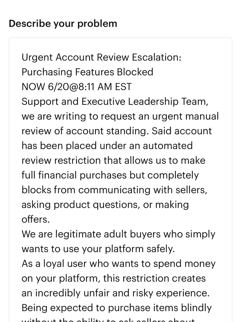 WE NOW CANT ACCEPT OR RESPOND IN ANY MANNER -ANYONE PLEASE HELP